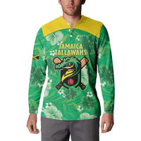 Custom Jamaica Cricket Button Sweatshirt Fi Wi Tallawahs Tropical Style - Wonder Print Shop