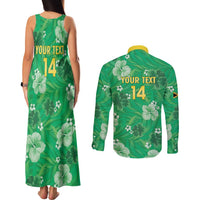 Custom Jamaica Cricket Couples Matching Tank Maxi Dress and Long Sleeve Button Shirt Fi Wi Tallawahs Tropical Style - Wonder Print Shop