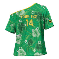 Custom Jamaica Cricket Cross Shoulder Shirt Fi Wi Tallawahs Tropical Style - Wonder Print Shop