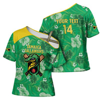 Custom Jamaica Cricket Cross Shoulder Shirt Fi Wi Tallawahs Tropical Style - Wonder Print Shop