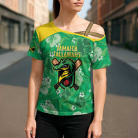 Custom Jamaica Cricket Cross Shoulder Shirt Fi Wi Tallawahs Tropical Style - Wonder Print Shop