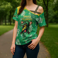 Custom Jamaica Cricket Cross Shoulder Shirt Fi Wi Tallawahs Tropical Style - Wonder Print Shop
