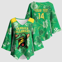 Custom Jamaica Cricket Kimono Sleeve Blouse Fi Wi Tallawahs Tropical Style - Wonder Print Shop