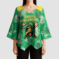Custom Jamaica Cricket Kimono Sleeve Blouse Fi Wi Tallawahs Tropical Style - Wonder Print Shop