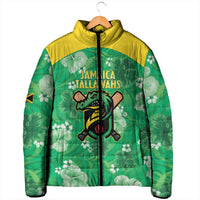 Custom Jamaica Cricket Padded Jacket Fi Wi Tallawahs Tropical Style - Wonder Print Shop