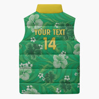 Custom Jamaica Cricket Sleeveless Puffer Jacket Fi Wi Tallawahs Tropical Style - Wonder Print Shop