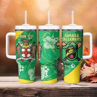 Custom Jamaica Cricket Tumbler With Handle Fi Wi Tallawahs Tropical Style - Wonder Print Shop