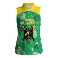Custom Jamaica Cricket Women Sleeveless Polo Shirt Fi Wi Tallawahs Tropical Style - Wonder Print Shop