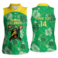 Custom Jamaica Cricket Women Sleeveless Polo Shirt Fi Wi Tallawahs Tropical Style - Wonder Print Shop