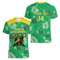 Custom Jamaica Cricket Women V-Neck T-Shirt Fi Wi Tallawahs Tropical Style - Wonder Print Shop