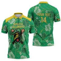 Custom Jamaica Cricket Zipper Polo Shirt Fi Wi Tallawahs Tropical Style - Wonder Print Shop