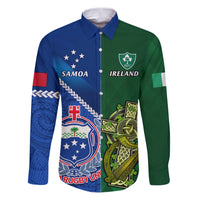 Samoa And Ireland Rugby Family Matching Puletasi Dress and Hawaiian Shirt 2023 World Cup Manu Samoa With Shamrocks - Wonder Print Shop