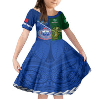 Samoa And Ireland Rugby Family Matching Summer Maxi Dress and Hawaiian Shirt 2023 World Cup Manu Samoa With Shamrocks - Wonder Print Shop