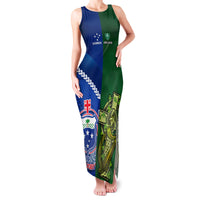 Samoa And Ireland Rugby Family Matching Tank Maxi Dress and Hawaiian Shirt 2023 World Cup Manu Samoa With Shamrocks - Wonder Print Shop