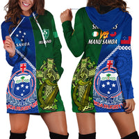 Samoa And Ireland Rugby Hoodie Dress 2023 World Cup Manu Samoa With Shamrocks - Wonder Print Shop