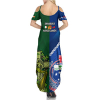 Samoa And Ireland Rugby Summer Maxi Dress 2023 World Cup Manu Samoa With Shamrocks - Wonder Print Shop