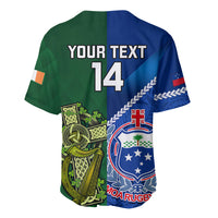 Custom Samoa And Ireland Rugby Baseball Jersey 2023 World Cup Manu Samoa With Shamrocks - Wonder Print Shop