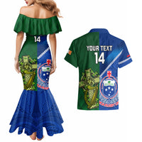 Custom Samoa And Ireland Rugby Couples Matching Mermaid Dress and Hawaiian Shirt 2023 World Cup Manu Samoa With Shamrocks - Wonder Print Shop