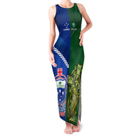 Custom Samoa And Ireland Rugby Family Matching Tank Maxi Dress and Hawaiian Shirt 2023 World Cup Manu Samoa With Shamrocks - Wonder Print Shop