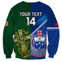 Custom Samoa And Ireland Rugby Sweatshirt 2023 World Cup Manu Samoa With Shamrocks - Wonder Print Shop
