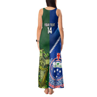 Custom Samoa And Ireland Rugby Tank Maxi Dress 2023 World Cup Manu Samoa With Shamrocks - Wonder Print Shop