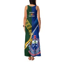 Samoa And South Africa Rugby Family Matching Tank Maxi Dress and Hawaiian Shirt 2023 World Cup Manu Samoa With Springboks - Wonder Print Shop