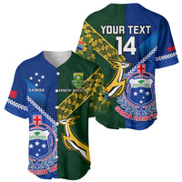 Custom Samoa And South Africa Rugby Baseball Jersey 2023 World Cup Manu Samoa With Springboks - Wonder Print Shop