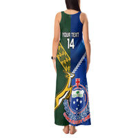 Custom Samoa And South Africa Rugby Tank Maxi Dress 2023 World Cup Manu Samoa With Springboks - Wonder Print Shop