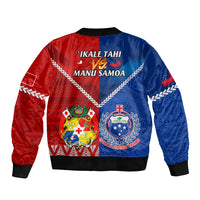 Samoa And Tonga Rugby Bomber Jacket 2023 World Cup Manu Samoa With Ikale Tahi - Wonder Print Shop