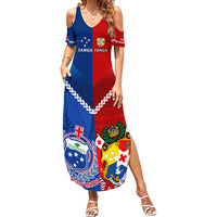 Samoa And Tonga Rugby Summer Maxi Dress 2023 World Cup Manu Samoa With Ikale Tahi - Wonder Print Shop