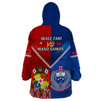 Samoa And Tonga Rugby Wearable Blanket Hoodie 2023 World Cup Manu Samoa With Ikale Tahi - Wonder Print Shop