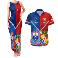 Custom Samoa And Tonga Rugby Couples Matching Tank Maxi Dress and Hawaiian Shirt 2023 World Cup Manu Samoa With Ikale Tahi - Wonder Print Shop