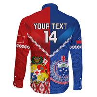 Custom Samoa And Tonga Rugby Family Matching Puletasi Dress and Hawaiian Shirt 2023 World Cup Manu Samoa With Ikale Tahi - Wonder Print Shop