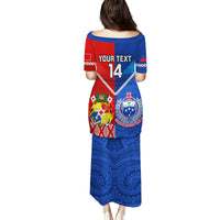 Custom Samoa And Tonga Rugby Family Matching Puletasi Dress and Hawaiian Shirt 2023 World Cup Manu Samoa With Ikale Tahi - Wonder Print Shop