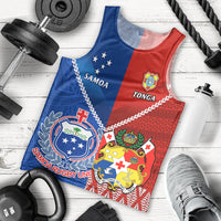 Custom Samoa And Tonga Rugby Men Tank Top 2023 World Cup Manu Samoa With Ikale Tahi - Wonder Print Shop