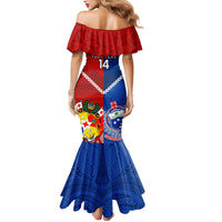 Custom Samoa And Tonga Rugby Mermaid Dress 2023 World Cup Manu Samoa With Ikale Tahi - Wonder Print Shop