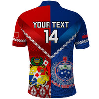 Custom Samoa And Tonga Rugby Polo Shirt 2023 World Cup Manu Samoa With Ikale Tahi - Wonder Print Shop