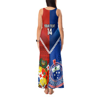 Custom Samoa And Tonga Rugby Tank Maxi Dress 2023 World Cup Manu Samoa With Ikale Tahi - Wonder Print Shop