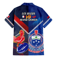 Samoa And France Rugby Family Matching Mermaid Dress and Hawaiian Shirt 2023 World Cup Manu Samoa With Les Bleus - Wonder Print Shop