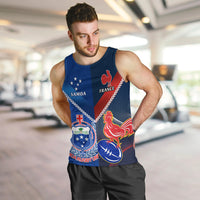 Samoa And France Rugby Men Tank Top 2023 World Cup Manu Samoa With Les Bleus - Wonder Print Shop