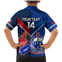 Custom Samoa And France Rugby Family Matching Mermaid Dress and Hawaiian Shirt 2023 World Cup Manu Samoa With Les Bleus - Wonder Print Shop