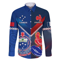 Custom Samoa And France Rugby Family Matching Mermaid Dress and Hawaiian Shirt 2023 World Cup Manu Samoa With Les Bleus - Wonder Print Shop