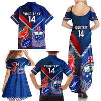 Custom Samoa And France Rugby Family Matching Summer Maxi Dress and Hawaiian Shirt 2023 World Cup Manu Samoa With Les Bleus - Wonder Print Shop