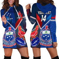 Custom Samoa And France Rugby Hoodie Dress 2023 World Cup Manu Samoa With Les Bleus - Wonder Print Shop