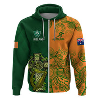 Australia And Ireland Rugby Hoodie 2023 World Cup Walllabies With Shamrocks - Wonder Print Shop