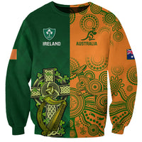 Australia And Ireland Rugby Sweatshirt 2023 World Cup Walllabies With Shamrocks - Wonder Print Shop