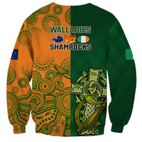 Australia And Ireland Rugby Sweatshirt 2023 World Cup Walllabies With Shamrocks - Wonder Print Shop