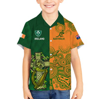 Custom Australia And Ireland Rugby Hawaiian Shirt 2023 World Cup Walllabies With Shamrocks - Wonder Print Shop