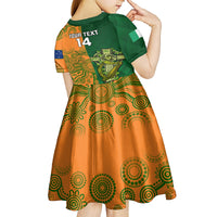 Custom Australia And Ireland Rugby Kid Short Sleeve Dress 2023 World Cup Walllabies With Shamrocks - Wonder Print Shop