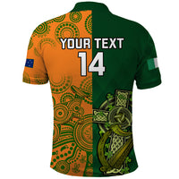 Custom Australia And Ireland Rugby Polo Shirt 2023 World Cup Walllabies With Shamrocks - Wonder Print Shop